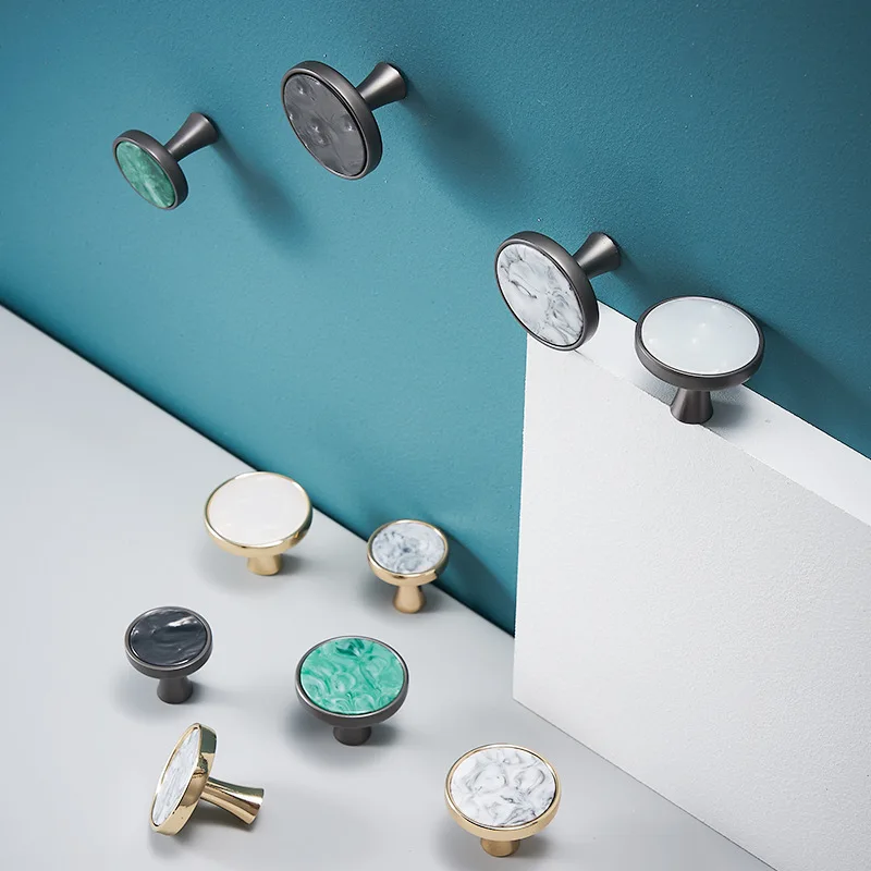 Nordic Stil Einfache Licht Luxus Shell Griff Kreative Marmor Schublade Schrank Kleiderschrank Einzigen Loch Kleine Griff Kommode Messing Kno