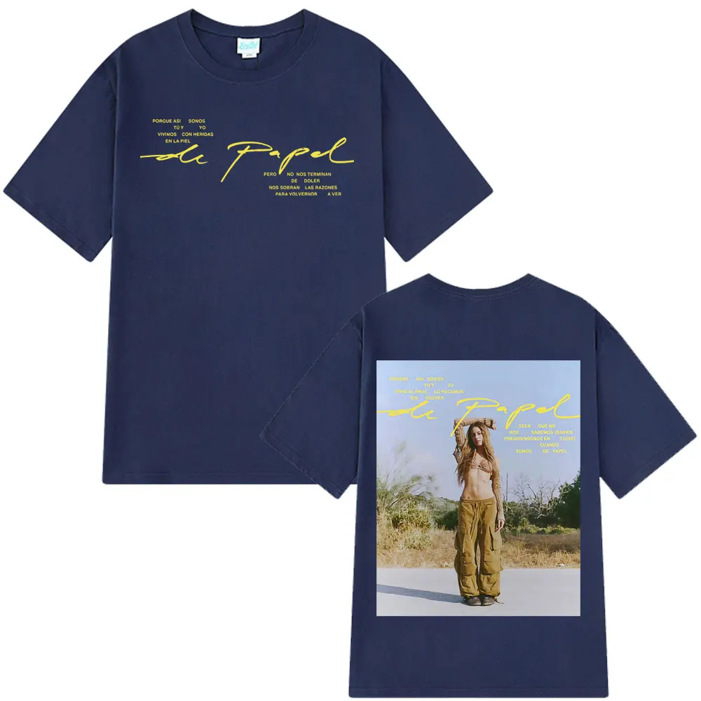 Tini Stoessel Merch تي شيرت Tini De Papel تي شيرت الرجال النساء موضة تي شيرتات قطن قصيرة الأكمام الهيب هوب فضفاض تي شيرت غير رسمي #2