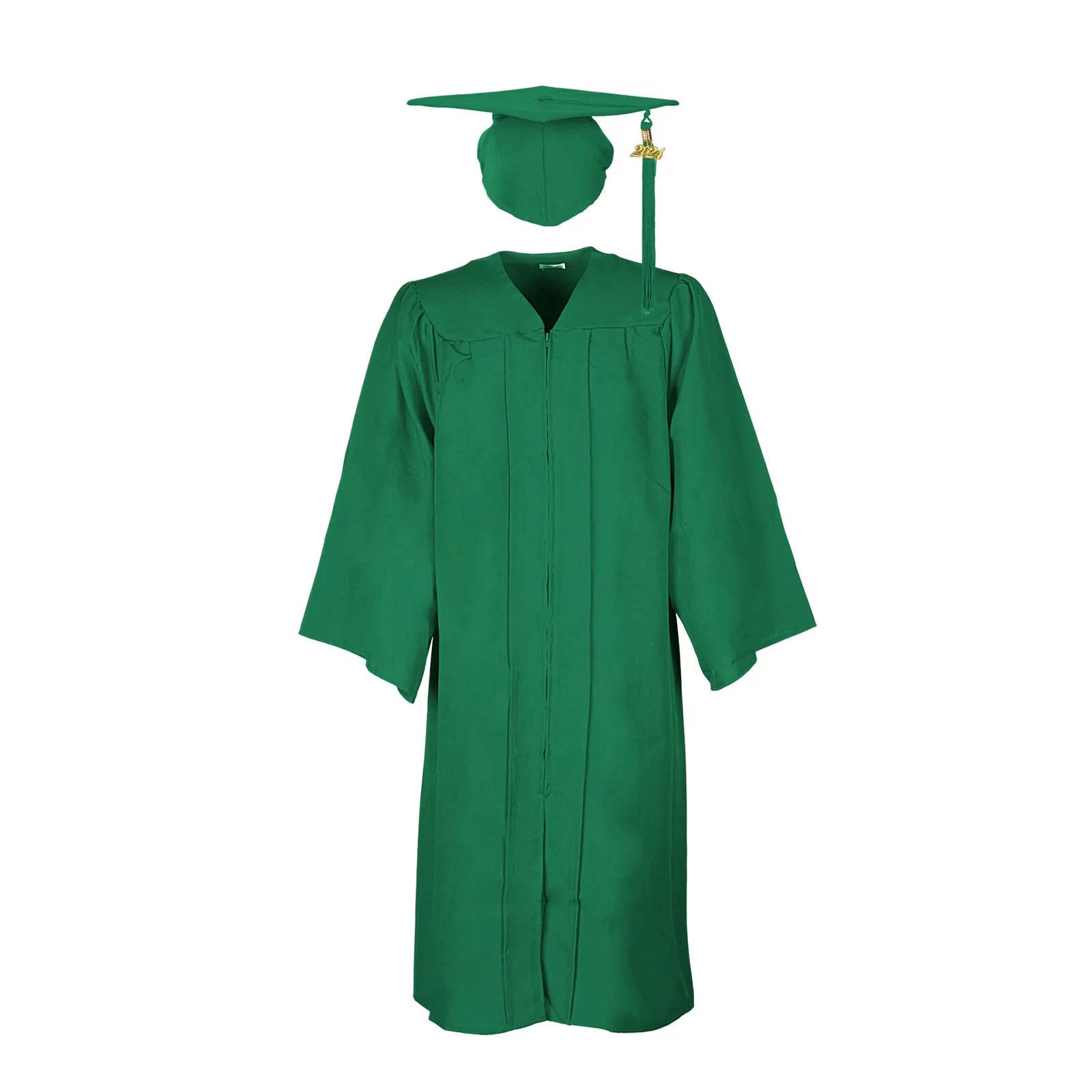 2024 Graduation Gown + Cap Adult University Academic Graduation Gown Robe Mortarboard Cap Uniforme Bacharel De Graduação