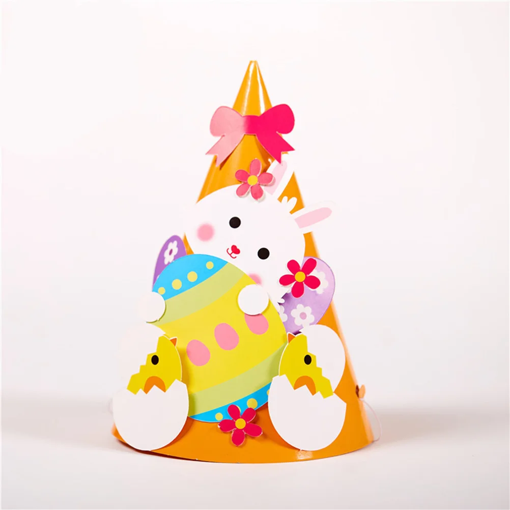 6Pcs DIY Paper Animal Costume Hats Easter Decorative Kids Cosplay Party Accessories Kindergarten Craft Fun DIY Paper Cap