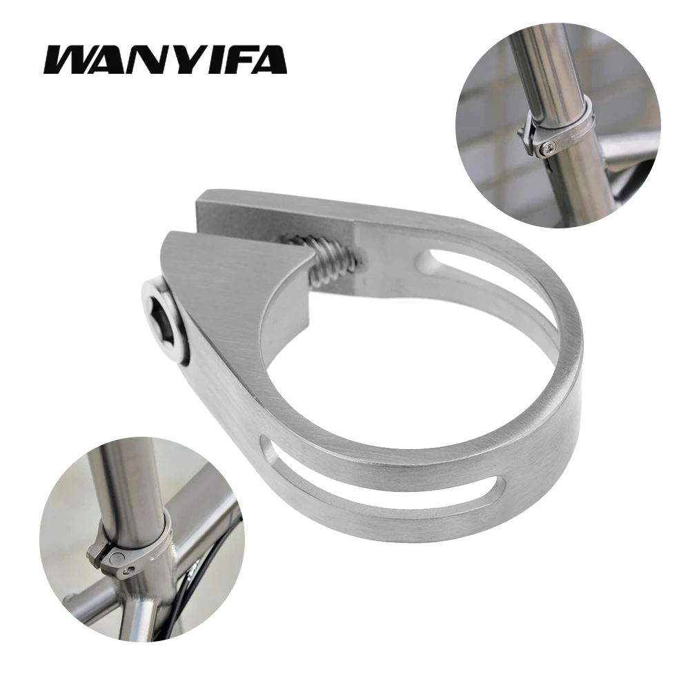 Wanyifa 34.9mm/31.8mm Titanium Bicycle Seat Post Clamp MTB Bike Saddle Seat Post Clamp