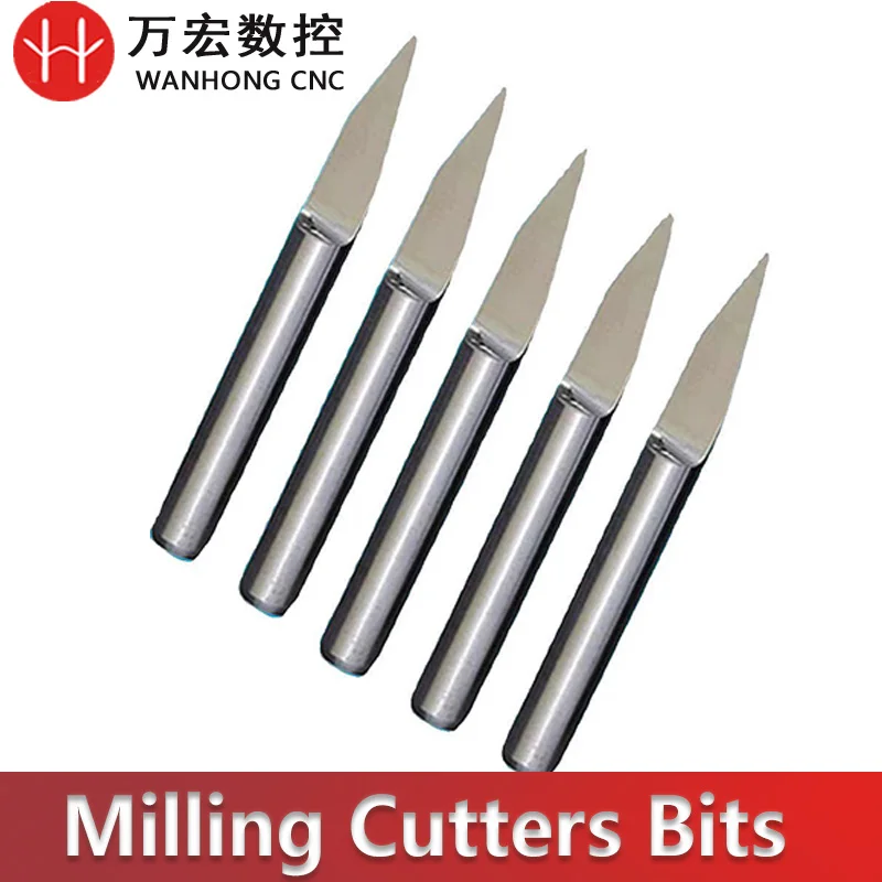 Flat Bottom Engraving Bits CNC Carving Wood Acrylic Plastic Milling Cutter 3.175mm