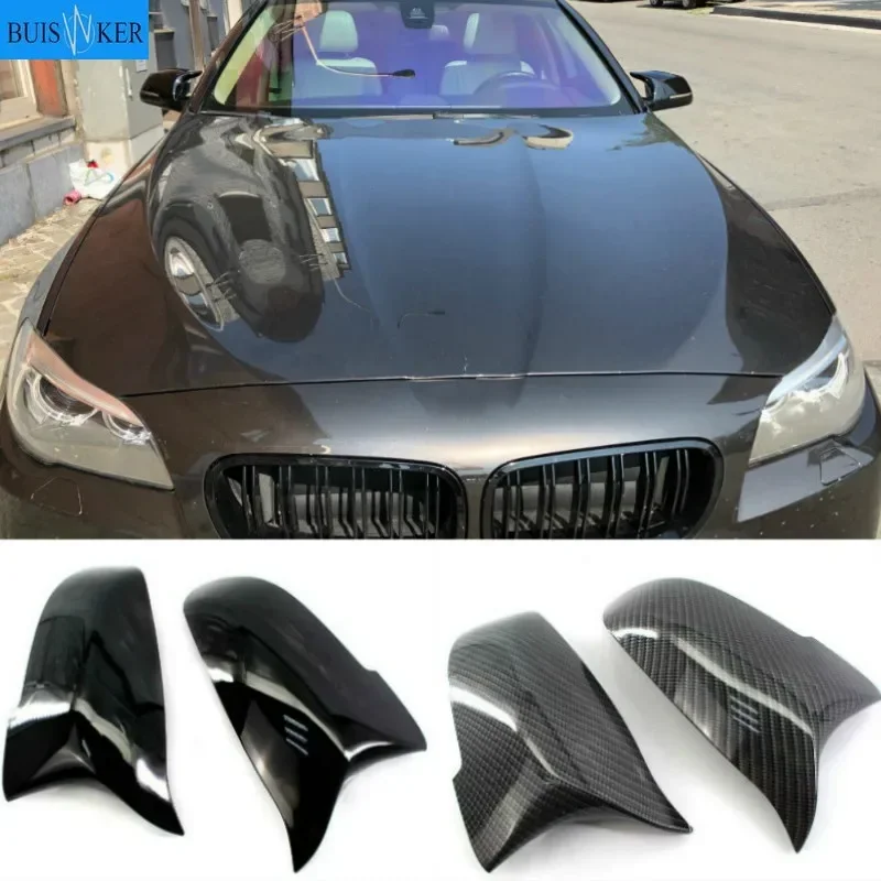 

Pair Mirror Covers Side Rearview Mirror Cover Cap For Bmw 5 6 7 Series F10 F18 F11 F06 F07 F12 F13 F01 2014 2015-16 Gloss black