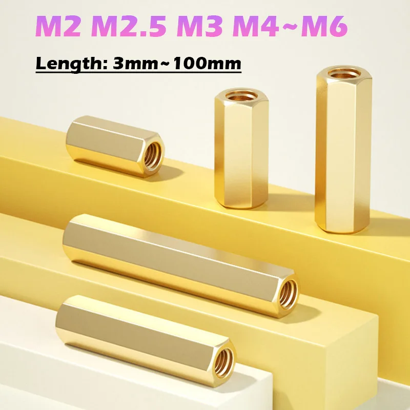 Brass Motherboard Standoffs Hex Board Rack Stud Spacing Screw M2 M2.5 M3 M4 M5 M6 Hexagon PCB Motherboard Nut Hollow Support