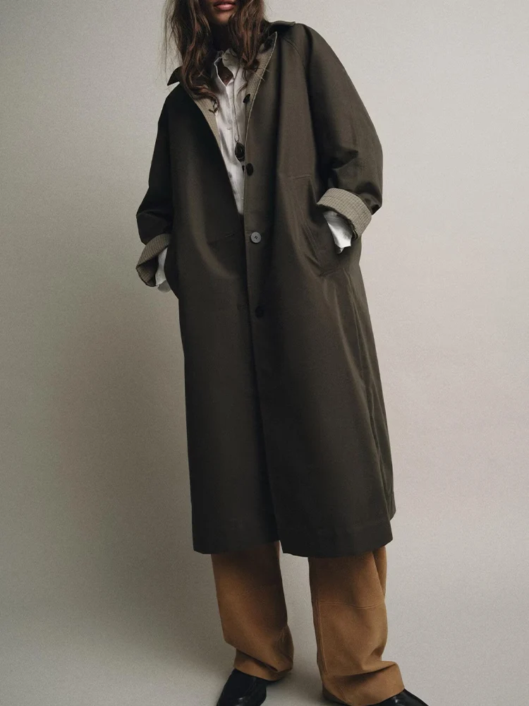 

Осенняя женская одежда в европейском и американском стиле, новый стиль, модная двусторонняя ветровка с воротником из искусственного меха