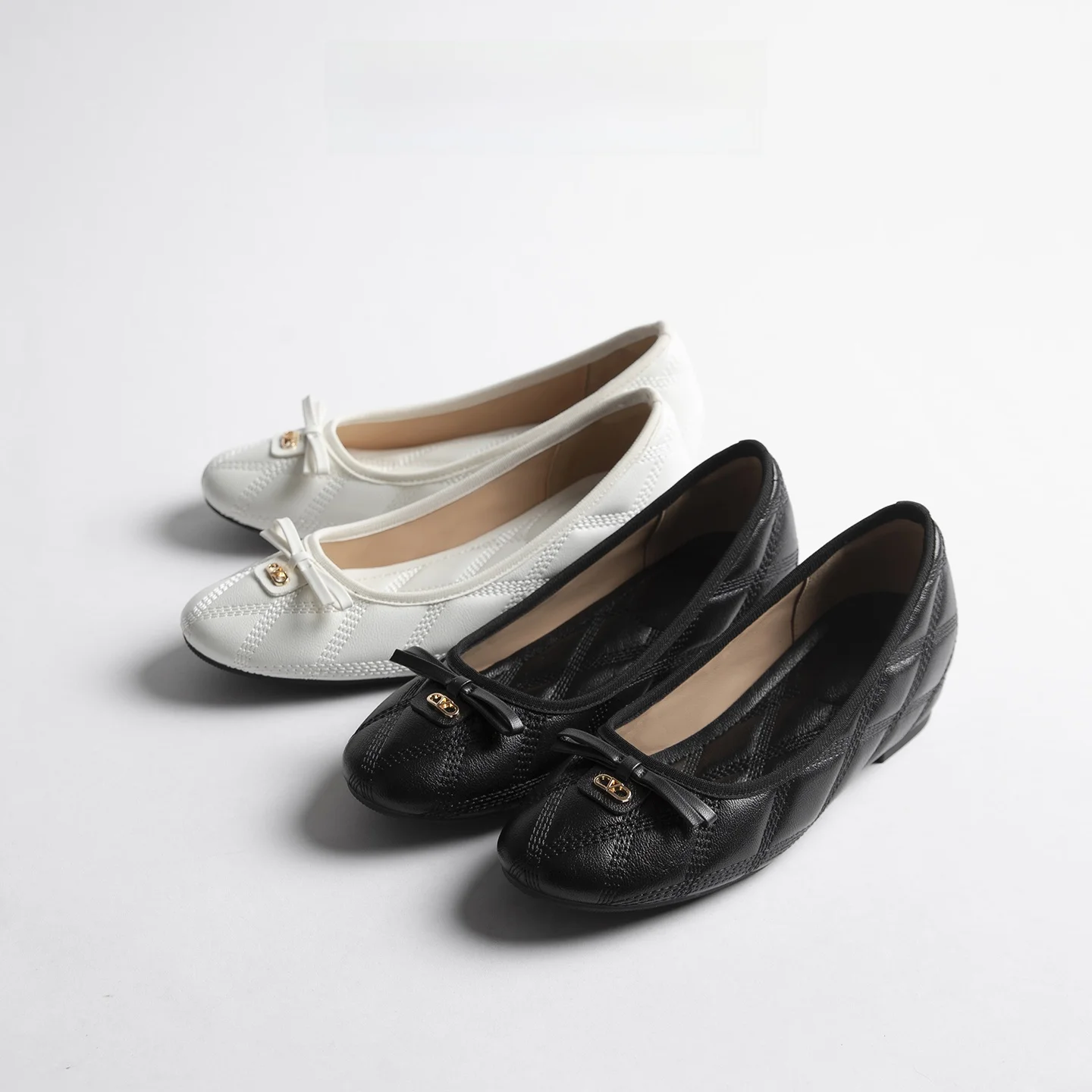 genuine-leather-ballet-flat-oes-women's-slip-on-soft-bot-flat-heel-commuter-oes-diamond-pattern-vintage-sle-oes