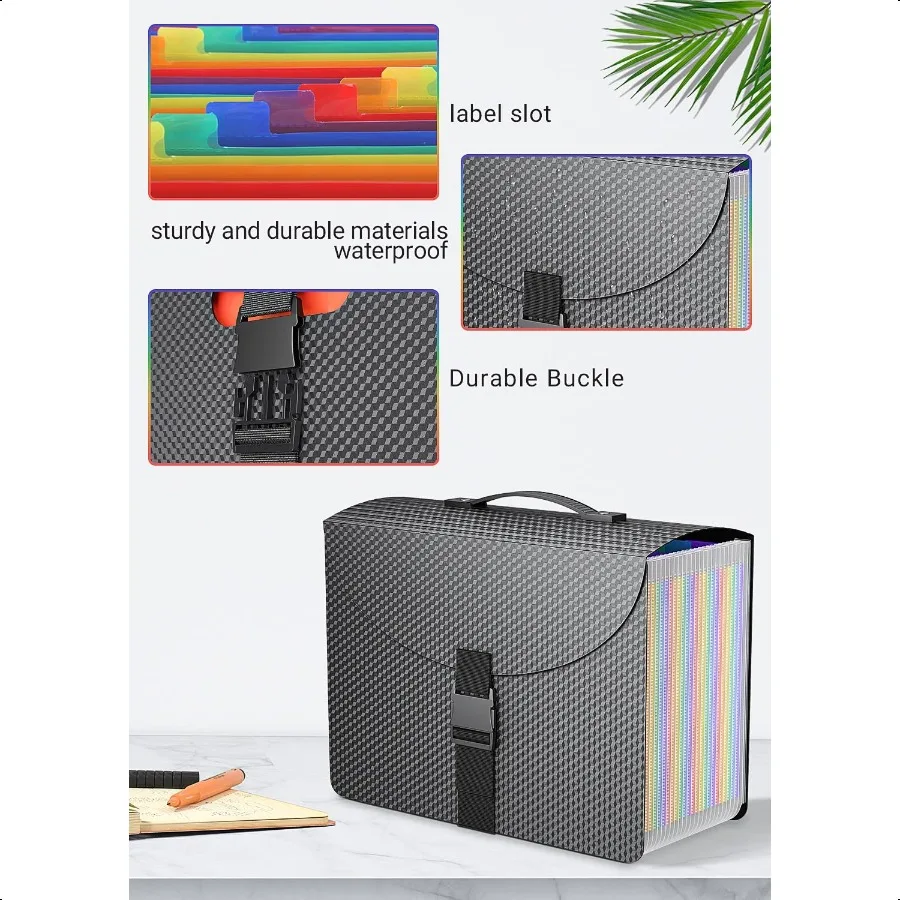 Расширяющиеся папки с 25 карманами, органайзер для файлов, органайзер для файлов с ручкой, портативная коробка для хранения документов, расширяемая папка для файлов, регулируемый порт