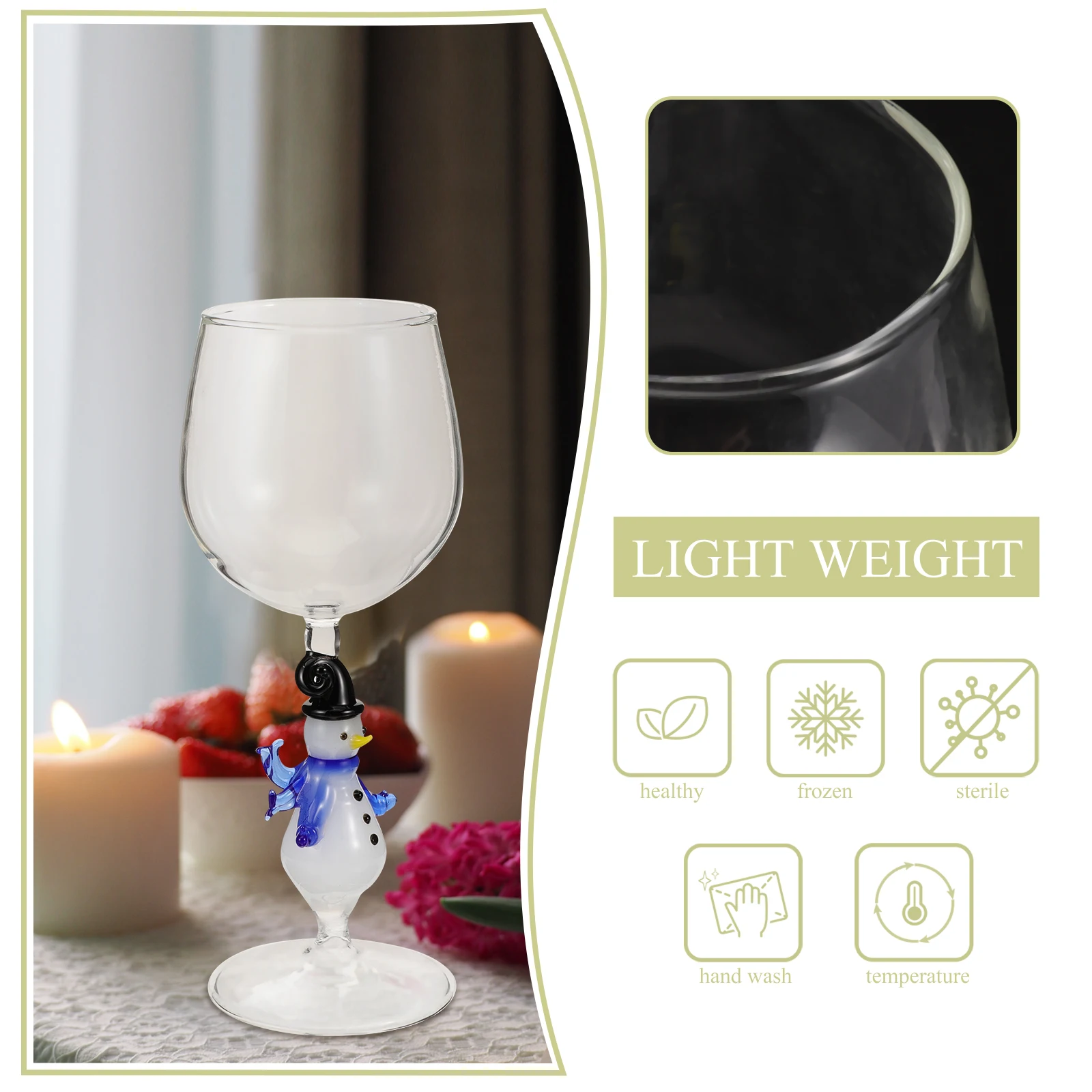 

Snowman Glass 300ml 8cm Diameter 20 8cm Height Cocktail Glasses Christmas Party Goblet Home Bar Glassware Drinking