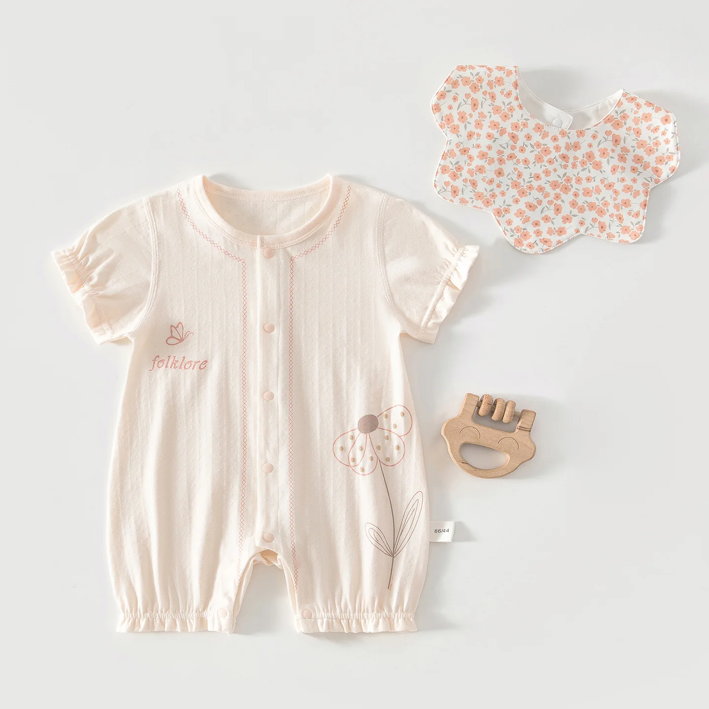 Baby Jumpsuit Baby Send Bib Boneless Summer Thin Romper Baby Girl Infant Children's Wear Open Short Climbing