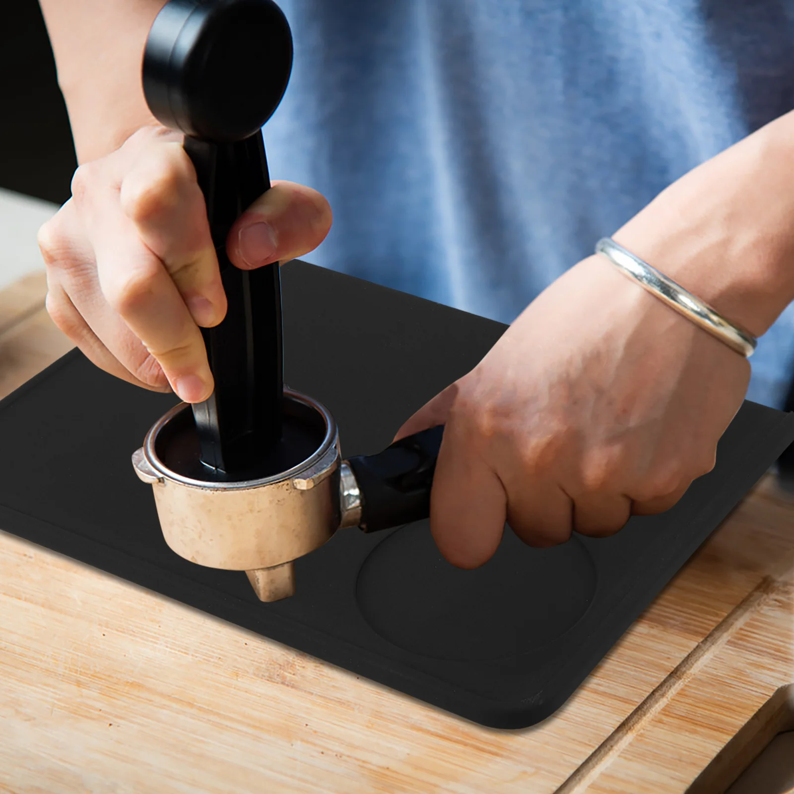 

Silicone Non Slip Coffee Tamping Mat for Espresso Machines Thick Pad for Consistent Results Countertop Coffee Stations Home