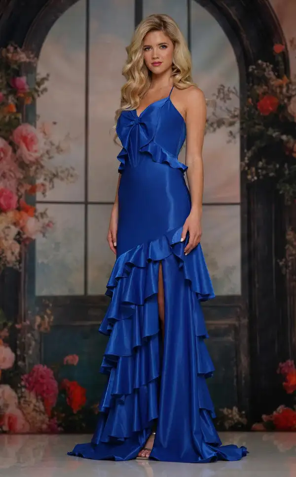 Maßgeschneiderte sexy Charmeuse-Kleider mit gerüschter Schleife, A-Linie, Spaghettiträger, lange Kleider, maßgeschneiderte Anlasskleider, Größen erhältlich, modisch