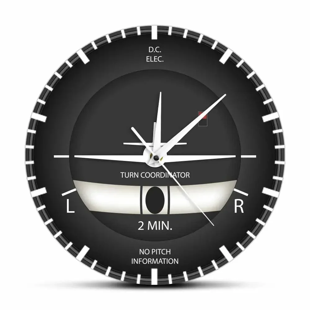 Turn Coordinator Modern Wall Clock Aviation Artificial Horizon Wall Clock Aircraft Decor Flight Instrument Artwork Printed Watch