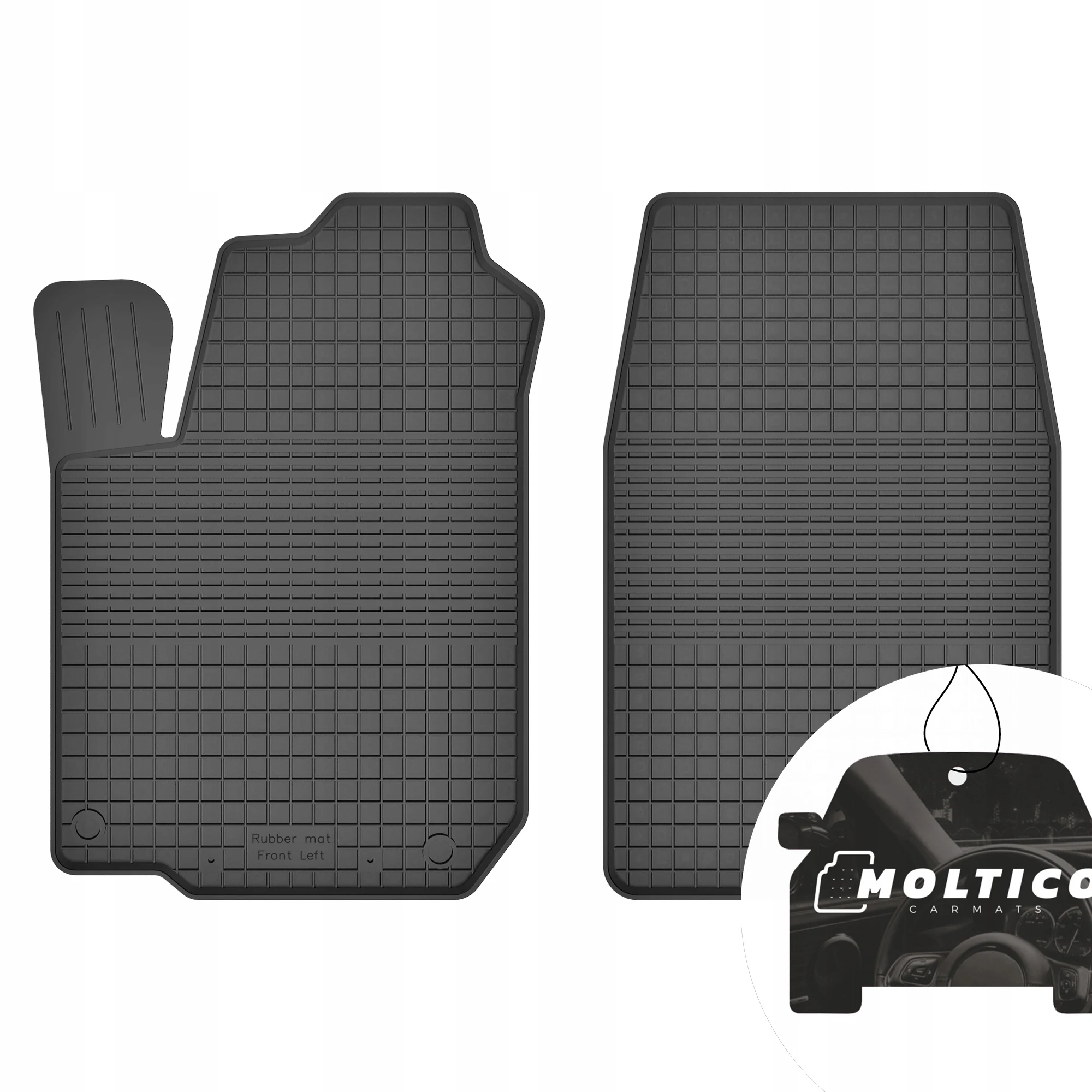 Rubberen vloermatten, geschikt voor de voorzijde van een Opel Mokka, bouwjaar 2012-2016, met Rant.