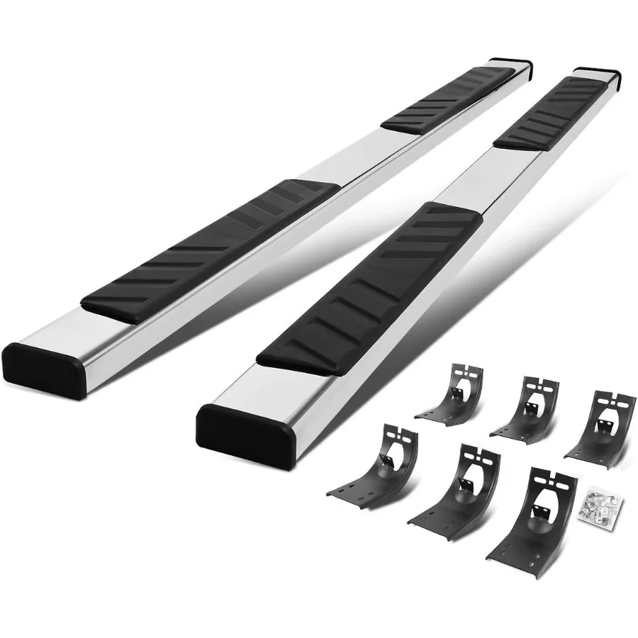 

Подносы для бега, совместимые с Dodge Ram 1500 2500 3500 Crew Cab 20092024, боковые ступенчатые рейки из нержавеющей стали, 5-дюймовые ступеньки B