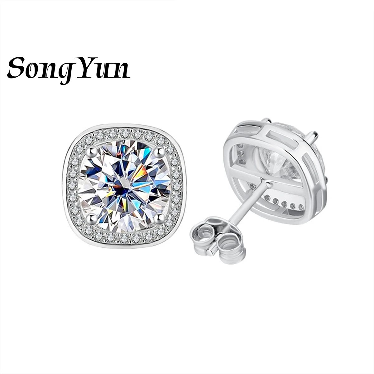 

SONGYUN Luxury Jewelry 925 Sterling Silver Stud Earrings GRA Certificate D Color VVS Moissanite Diamond Earrings Ear Pin Jewelry