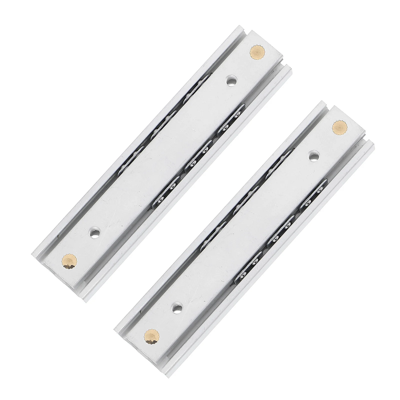 2 قطعة السكك الحديدية الشريحة ثنائية الاتجاه الثقيلة للأثاث درج خزانة مصغرة تمديد الشرائح مقاومة للاهتراء الحاملة