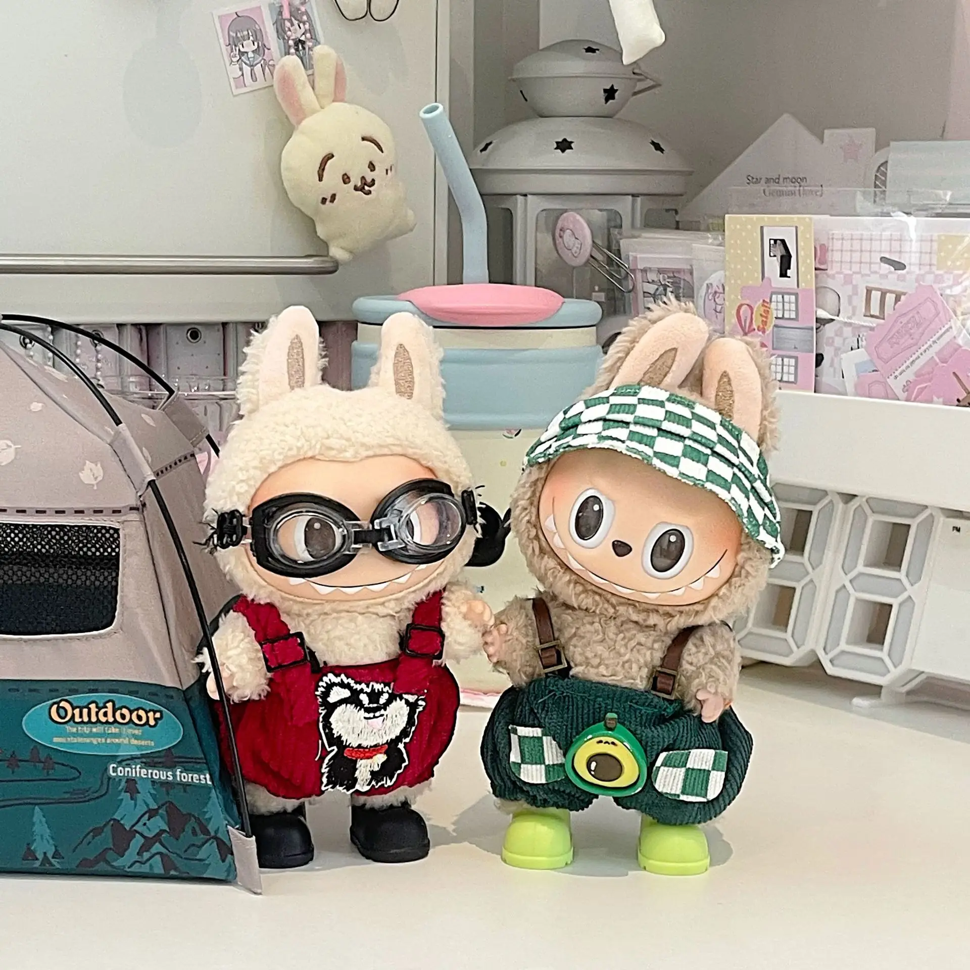 

Новинка 2023 года, трендовая одежда LABUBU, хит продаж, комбинезон с обувью, креативная одежда с милым рисунком щенка авокадо и винограда