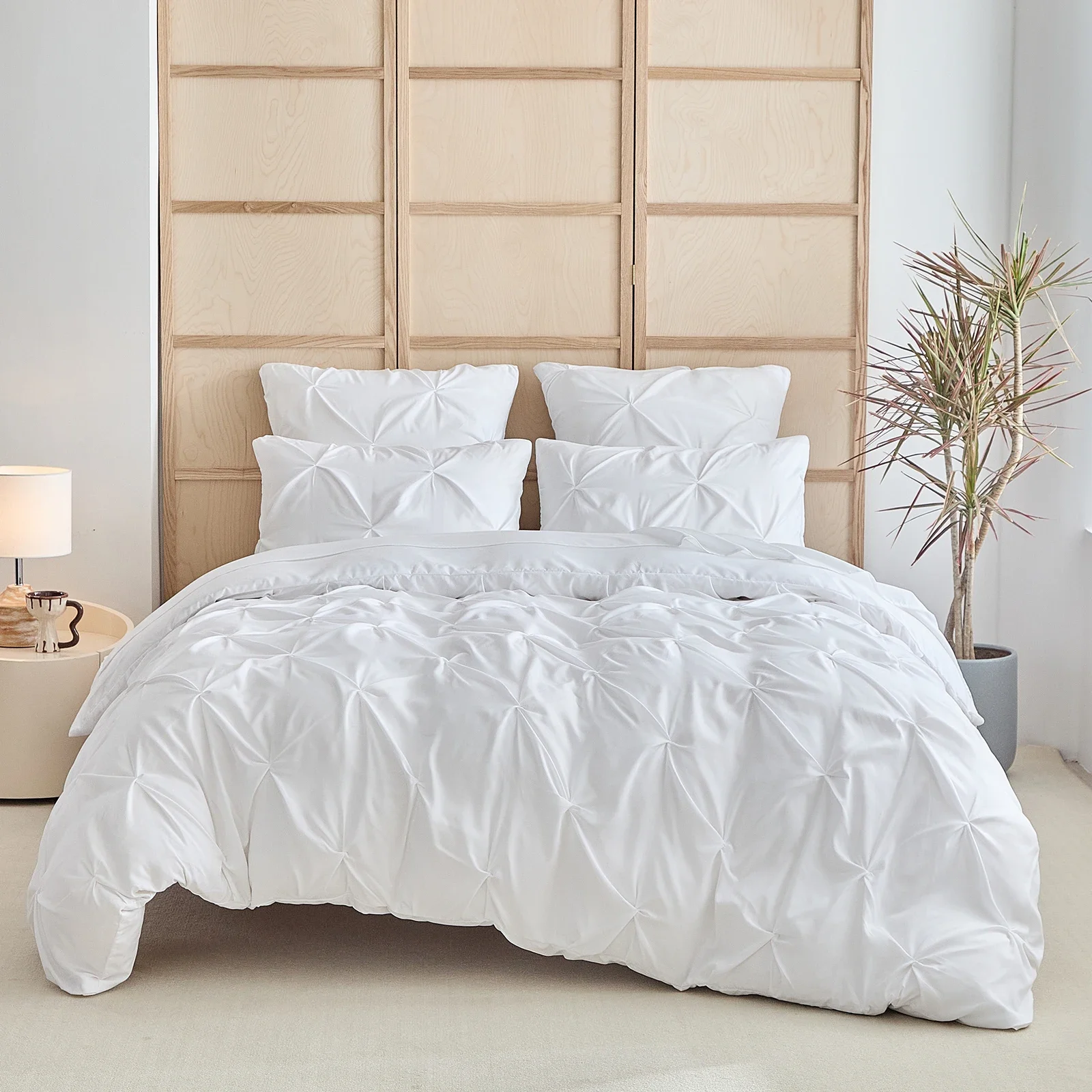 Three-dimensional Pleated Craft Flower Duvet Cover Set Queen Simple Comfortable Bedding Set Single Double Quilt Cover Pillowcase