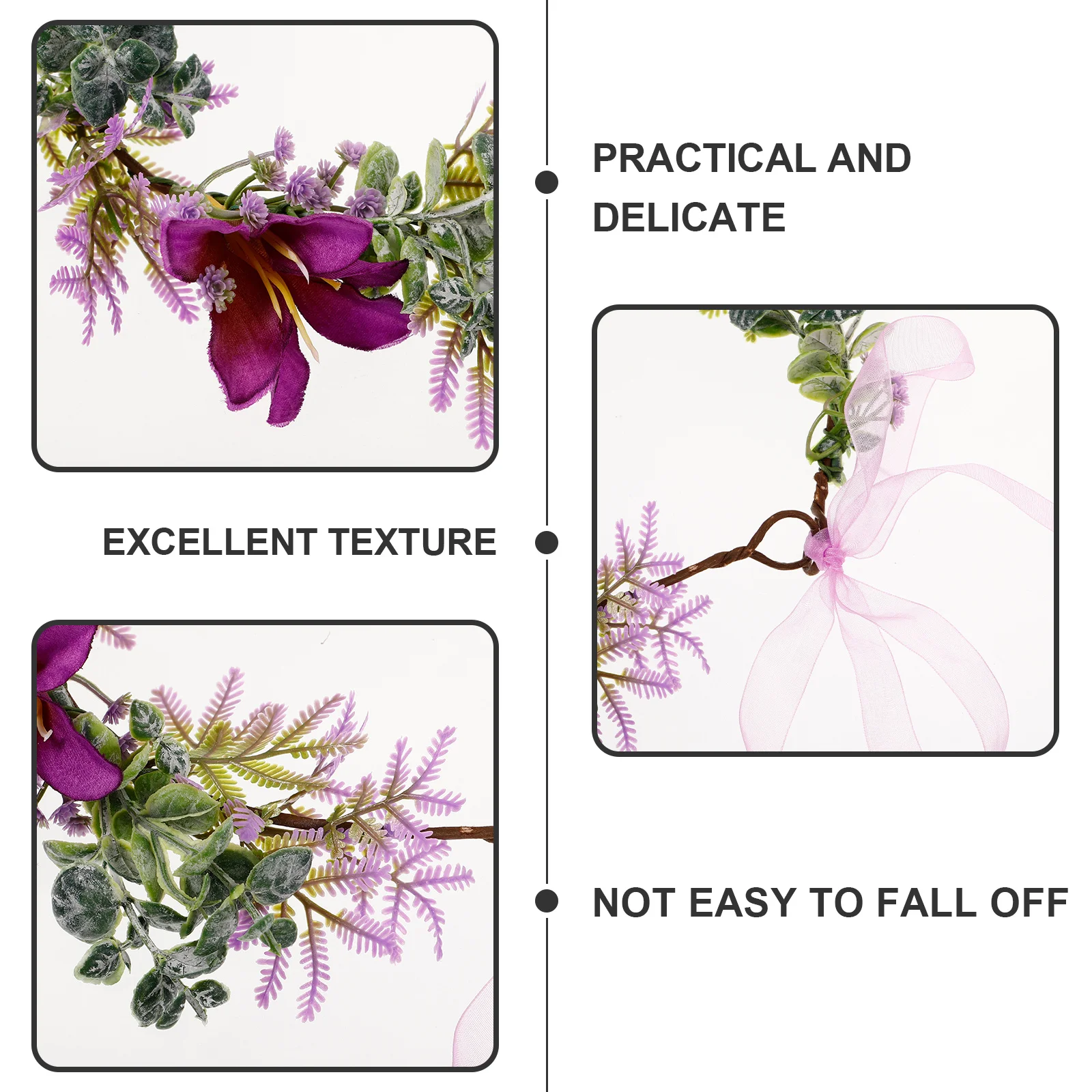 

Floral Flower Crown Headband Wedding Bride Headpiece Fake Flowers Flower Girl Hair Accessory Celebration Bride Headbands