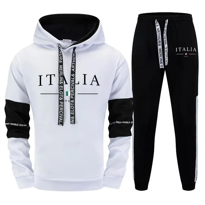 Jogging Mens Tracksuit Printing Casual Single Piece Sweatshirts Pants High Quality Fitness Hoodie Pants New Sports Mens Clothing
