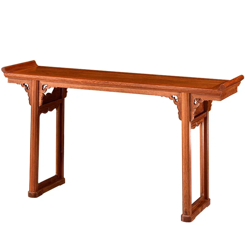 

Rosewood Qiaotou Ming Style a Long Narrow Table Pterocarpus Macrocarpus Entrance Side View Table Altar Buddha Shrine