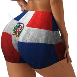 Yoga Shorts Vintage Dominican Republic Flag Women Biker Tight Elastic Workout Sports Leggings Sportswear