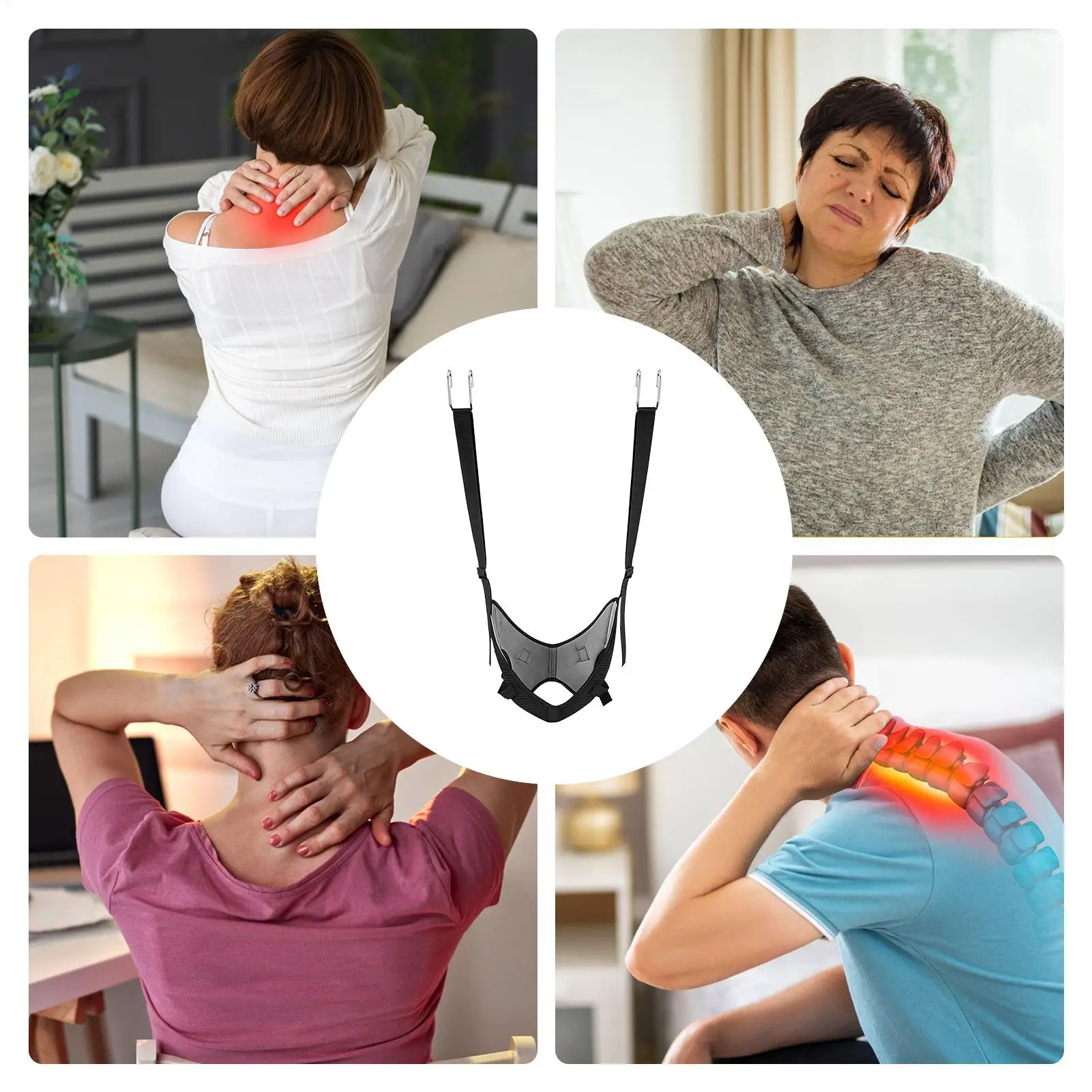 Neck Traction Device Gentle Portable Adjustable Workout Device Chin Rest Neck Hanger For Women Men Home Indoor Traveling Dorm