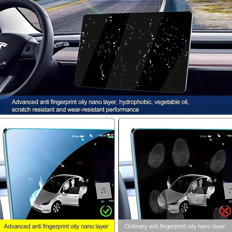 For Tesla model Y YL 2026 Juniper 16 Inch Tempered Glass Screen Protector HD Center Control Film Installation tool image 4