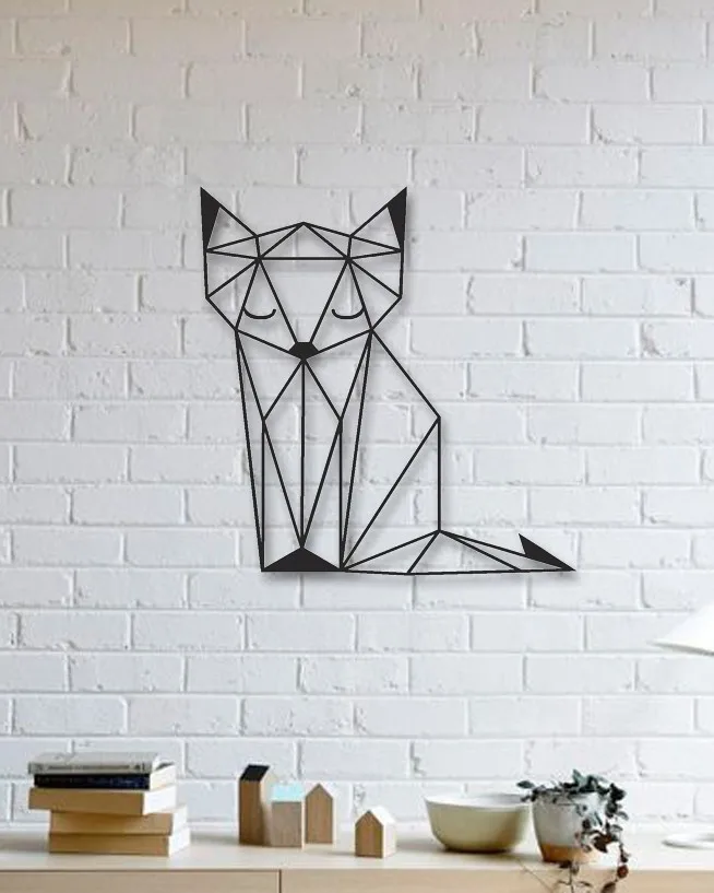 

Cat Designed Geometric Shaped Metal Table Decorative Wall Decor Black Wall Décor,Living Room, Bedroom, Kitchen, bathroom Interi