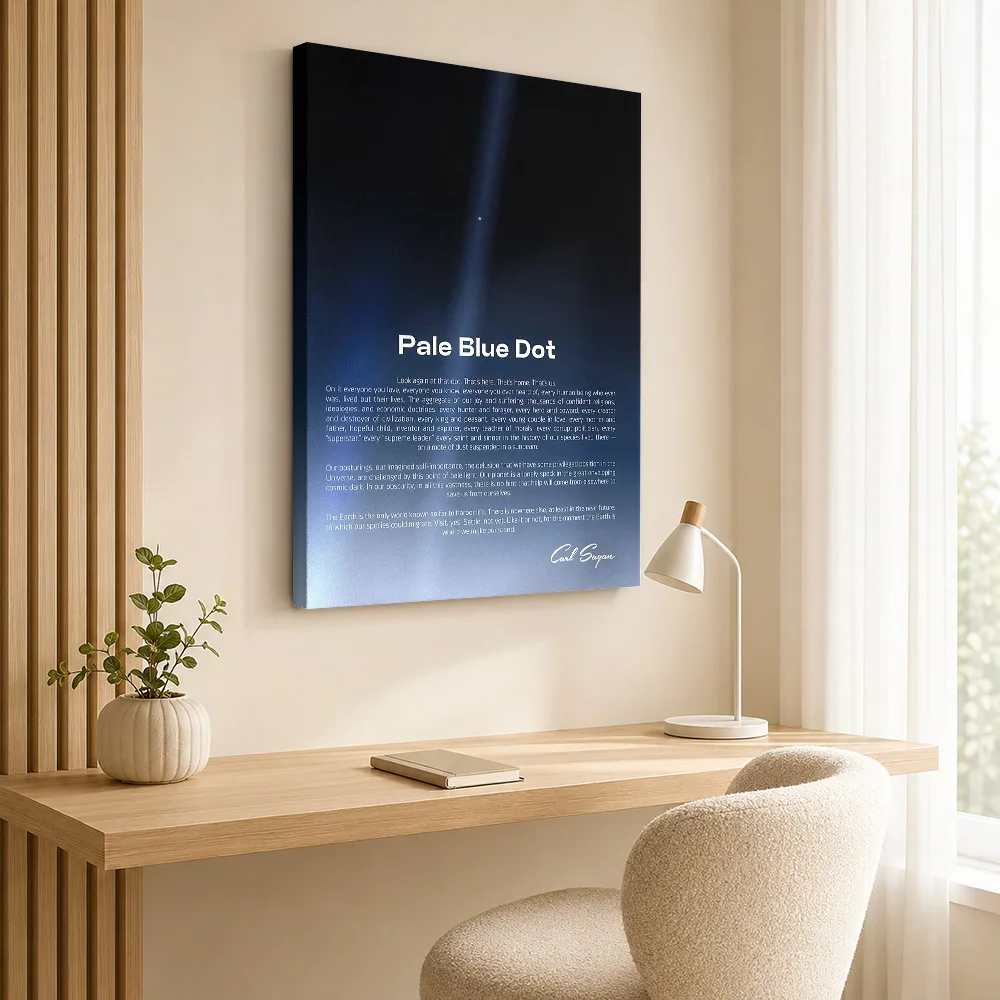 Carl Sagan Pale Blue Dot Astronomy Gallery Wrapped Canvas Print Customized Photo Historic Mission Diagram Wall Art For Study