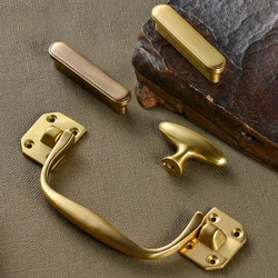 New Chinese Solid Brass Cabinet Handle and Knob Drawer Knob Pure Copper Bedroom Wardrobes Dresser Furniture Kitchen Accessories