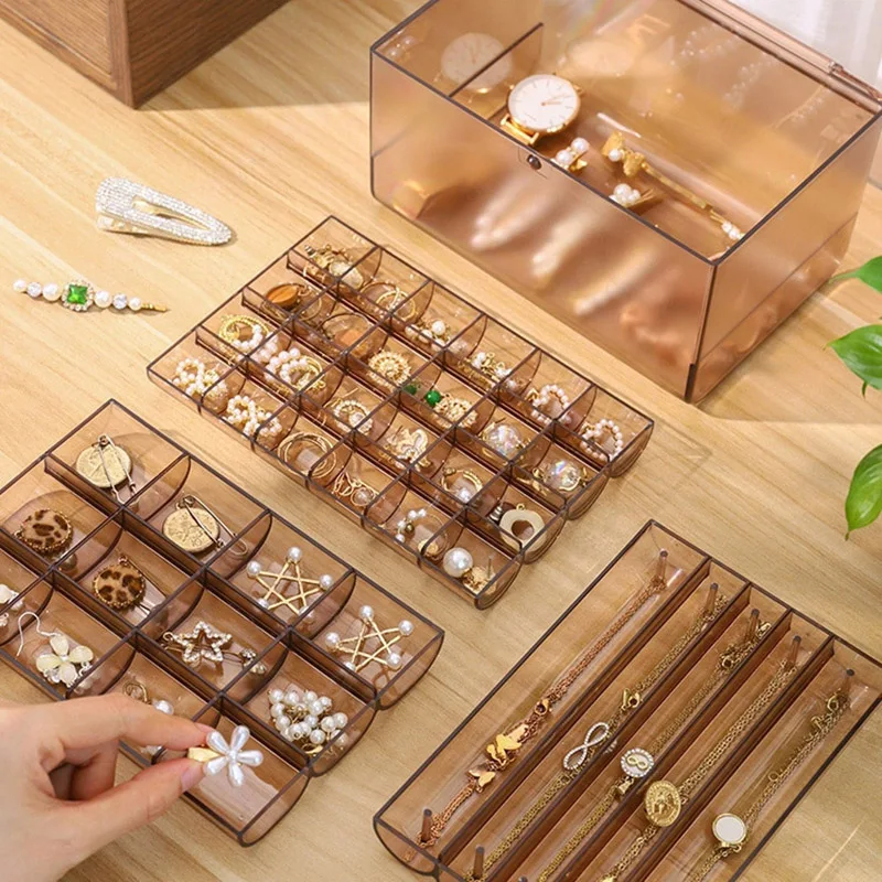 Multifunction Jewelry Dust-proof Storage Boxes Necklace Ring Earring Jewelry Organizer Case Holder Store Decoration Gifts