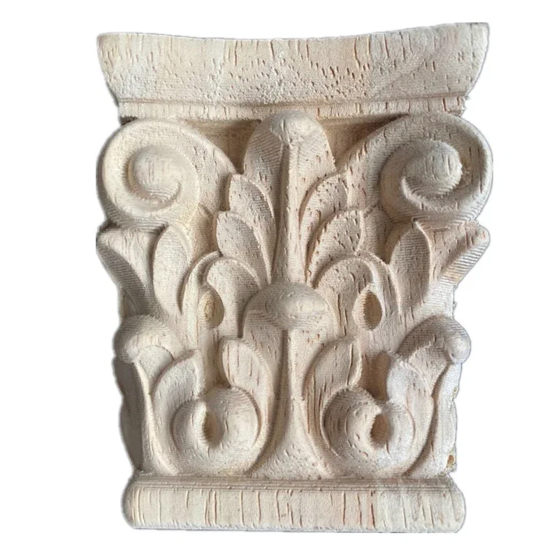 7cm Applique for Furniture Wood Figurines Moulding Decal Carved Wedding Decor Maison Accessories Stair Decoration Wood Onlay