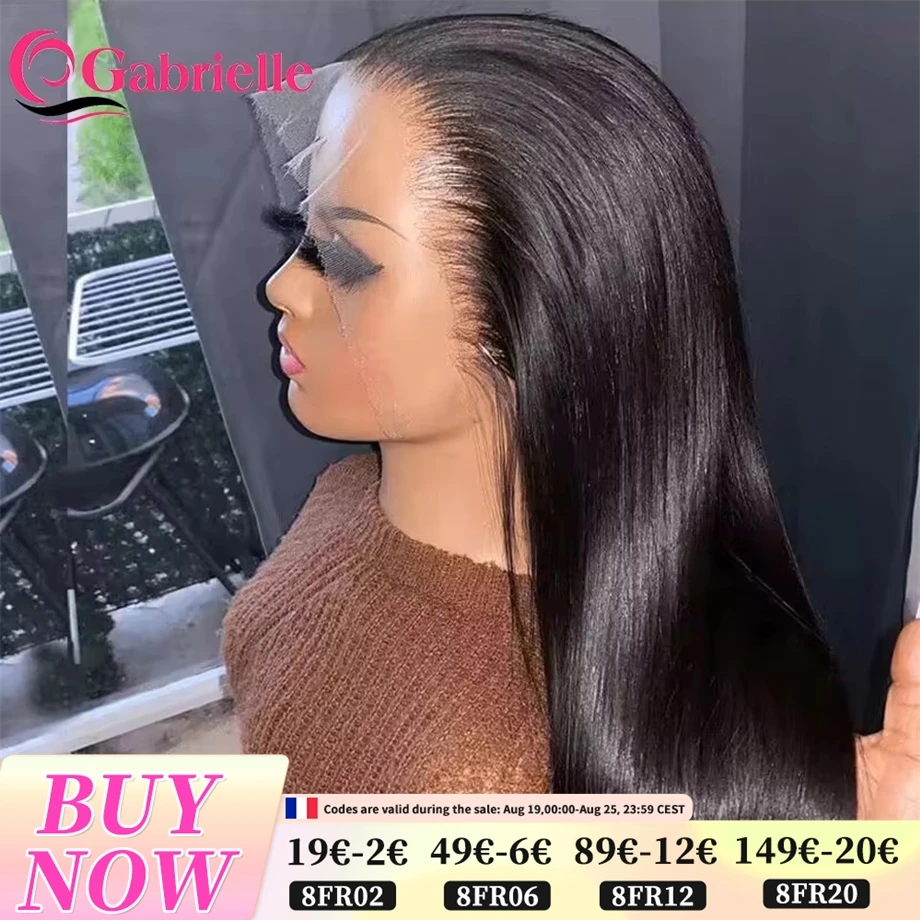 30 Inch Lace Front Wig Brazilian Bone Straight Human Hair Wig Transparent Lace 13X4 Lace Frontal Wig 4X4 Closue Wigs For Women