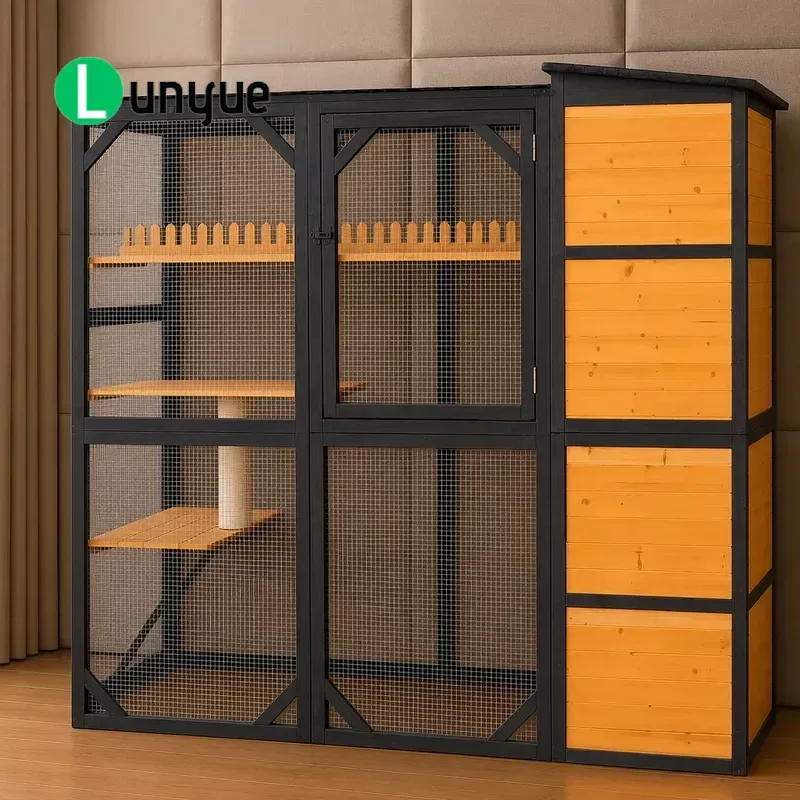 Custom Multi Layer Wooden Cat Villa White Frame Large Cat House Platform Furniture For Global Pet Product Wholesalers Durable