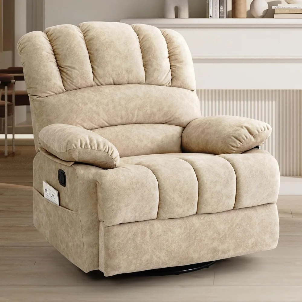 

40" Oversized Swivel Rocker Recliner Chair for Big and Tall,Manual Glider Lazy Recliners for Adults,Living Room Chairs,High Back