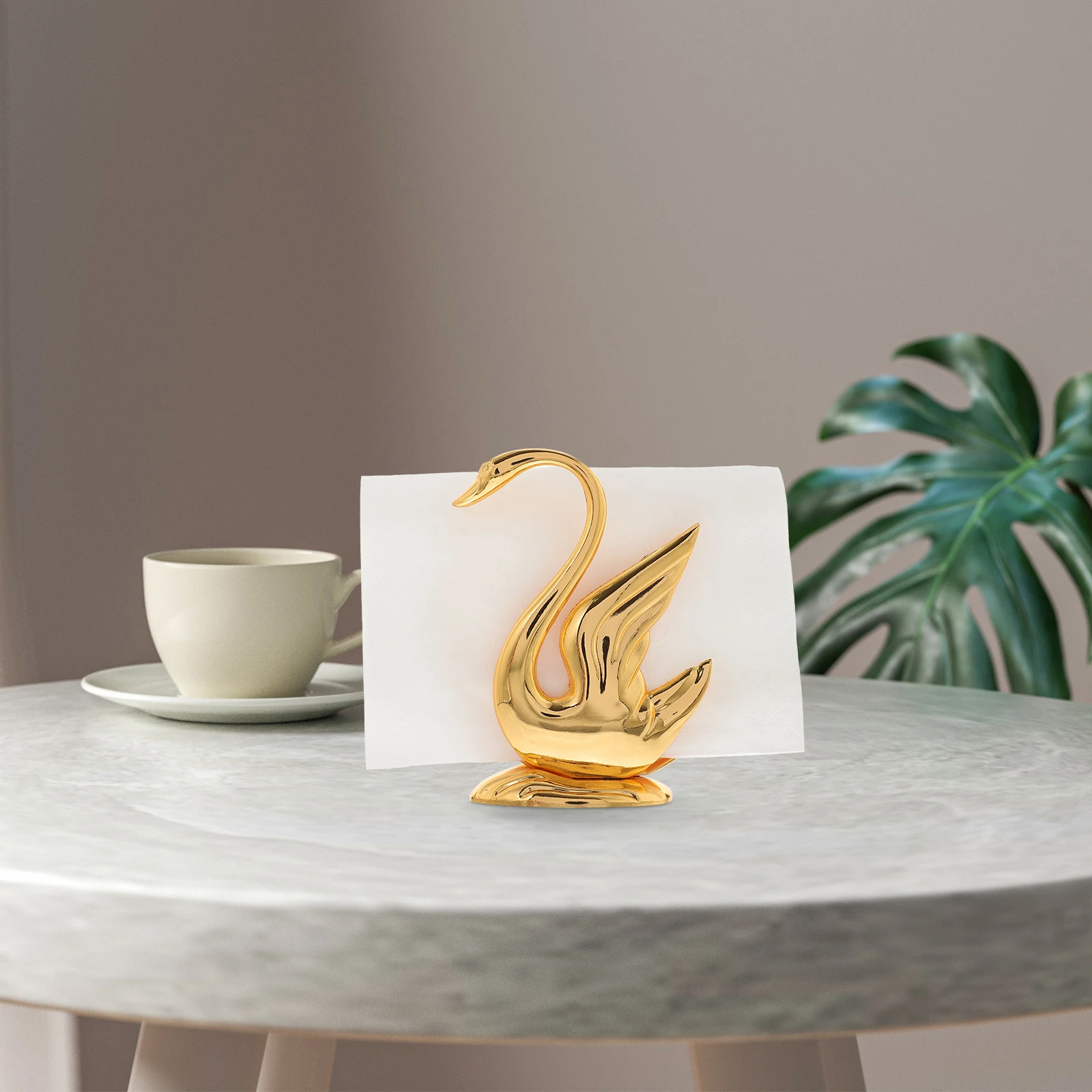 

Metal Napkin Holder Zinc Alloy Swan Shape Smooth Edge Bathroom Dinner Golden Storage Rack Paper Napkins Family Hotel