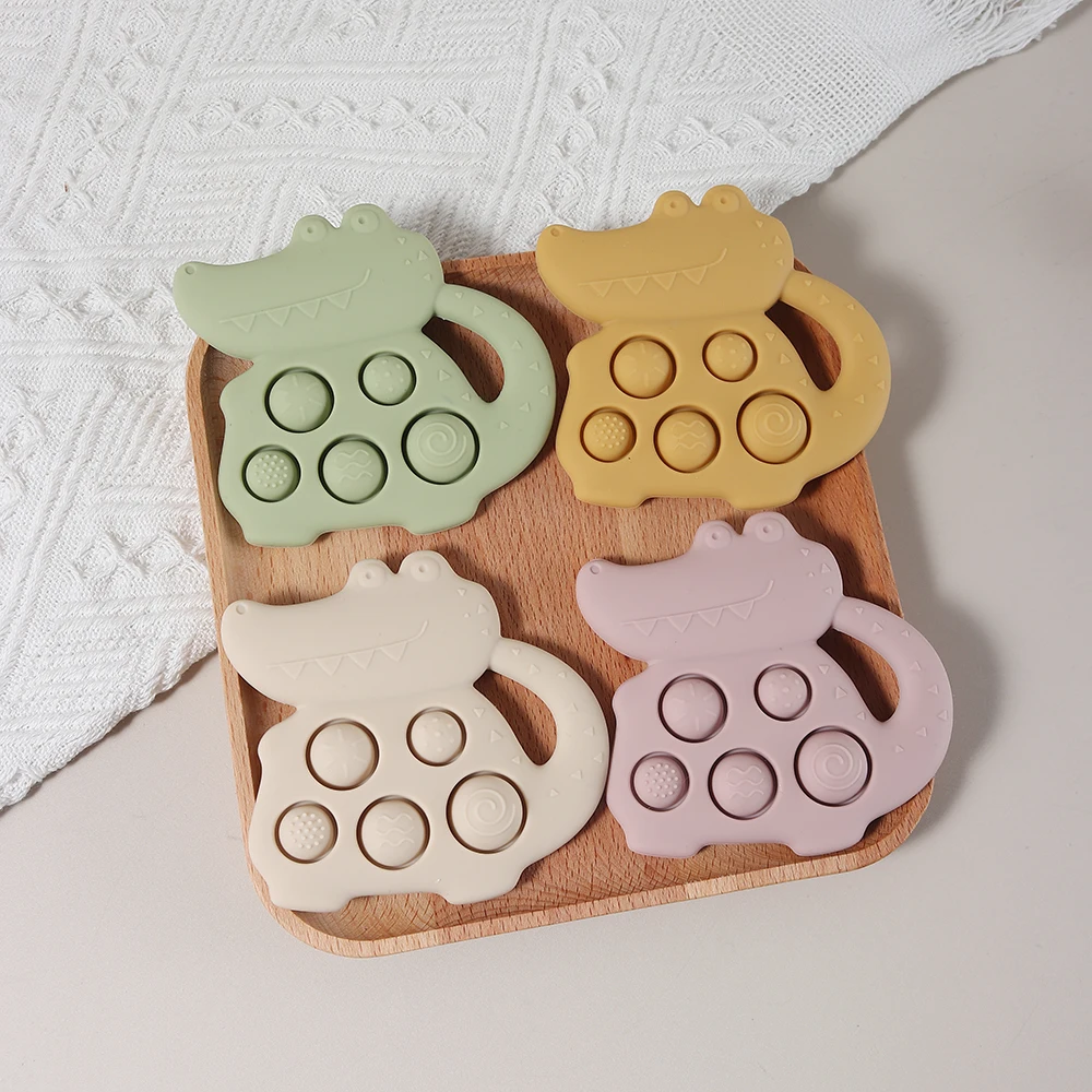 

Food-Grade Silicone Crocodile Teether and Sensory Press Toy – Safe and Fun for Babies Non-Toxic, Food-Grade Silicone for Teeth