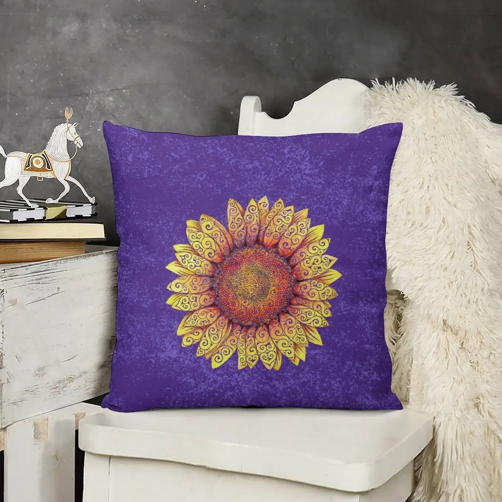

Swirly Sunflower Throw Pillow pillowcases for sofa cushions Pillowcases For Pillows Sofas Covers pillow