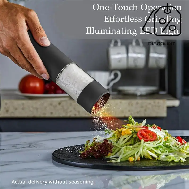 Smerigliatrici elettriche automatiche per sale e pepe da 2 confezioni - Livelli di macinazione regolabili ricaricabili tramite USB-Y48A