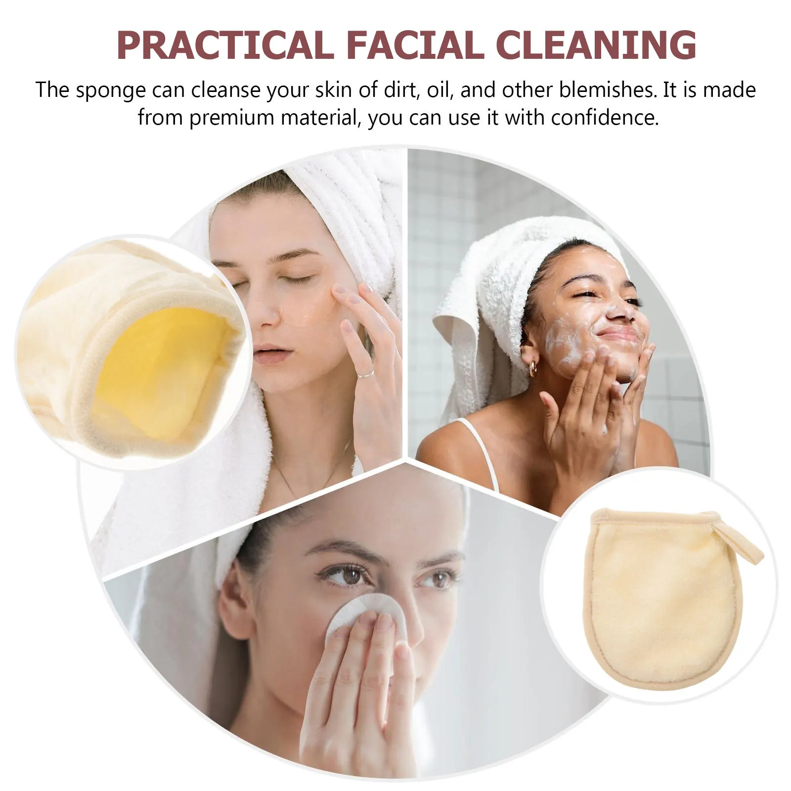 

4Pcs Facial Cleaning Gloves Soft Premium Material Makeup Removal Reusable Washable Powder Cleanser Travel Accessories