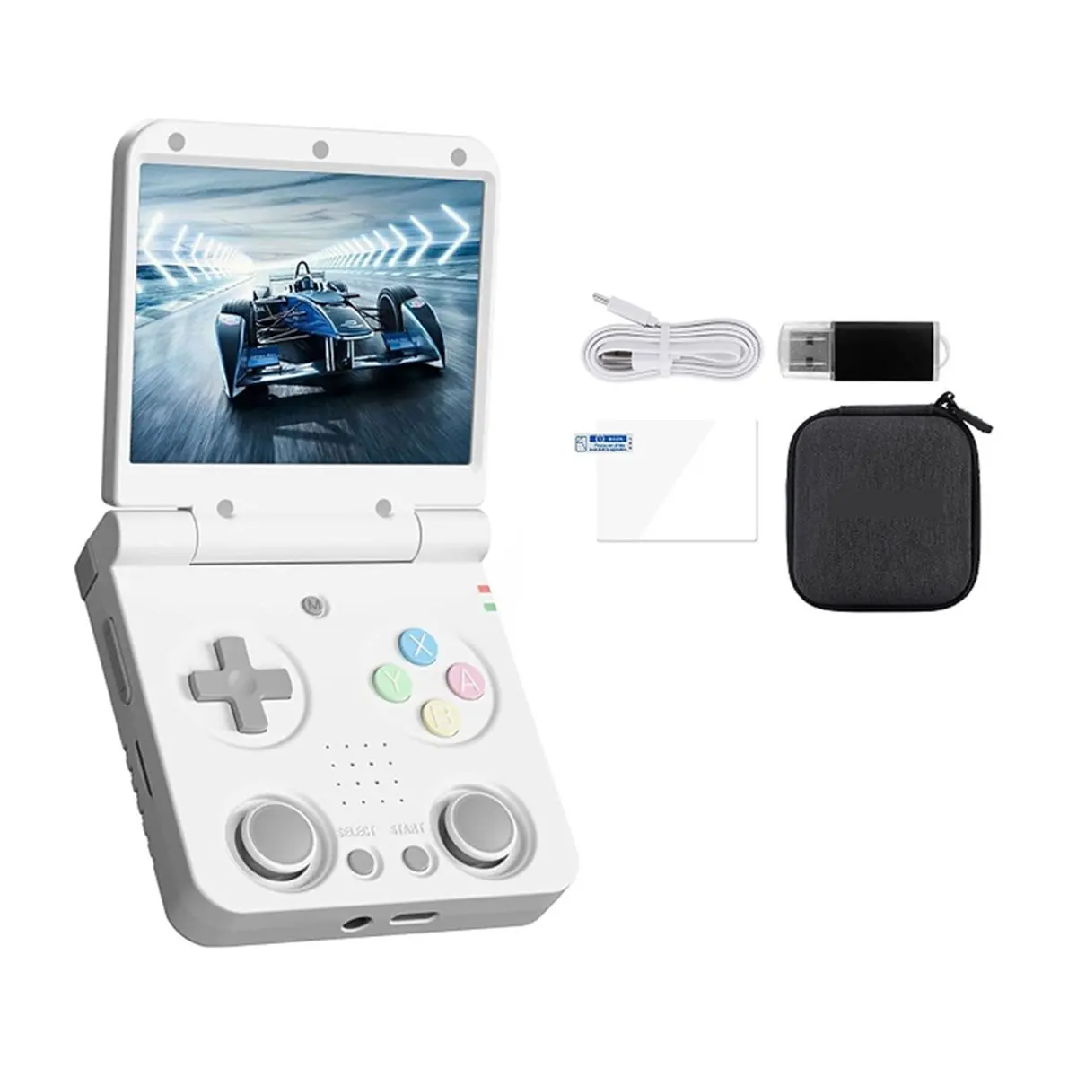 Summer sale- Flip V2 Retro Handheld Game Console 3.5Inch IPS Screen Open Source Handheld Game Console -Compatible Game Pad Wh