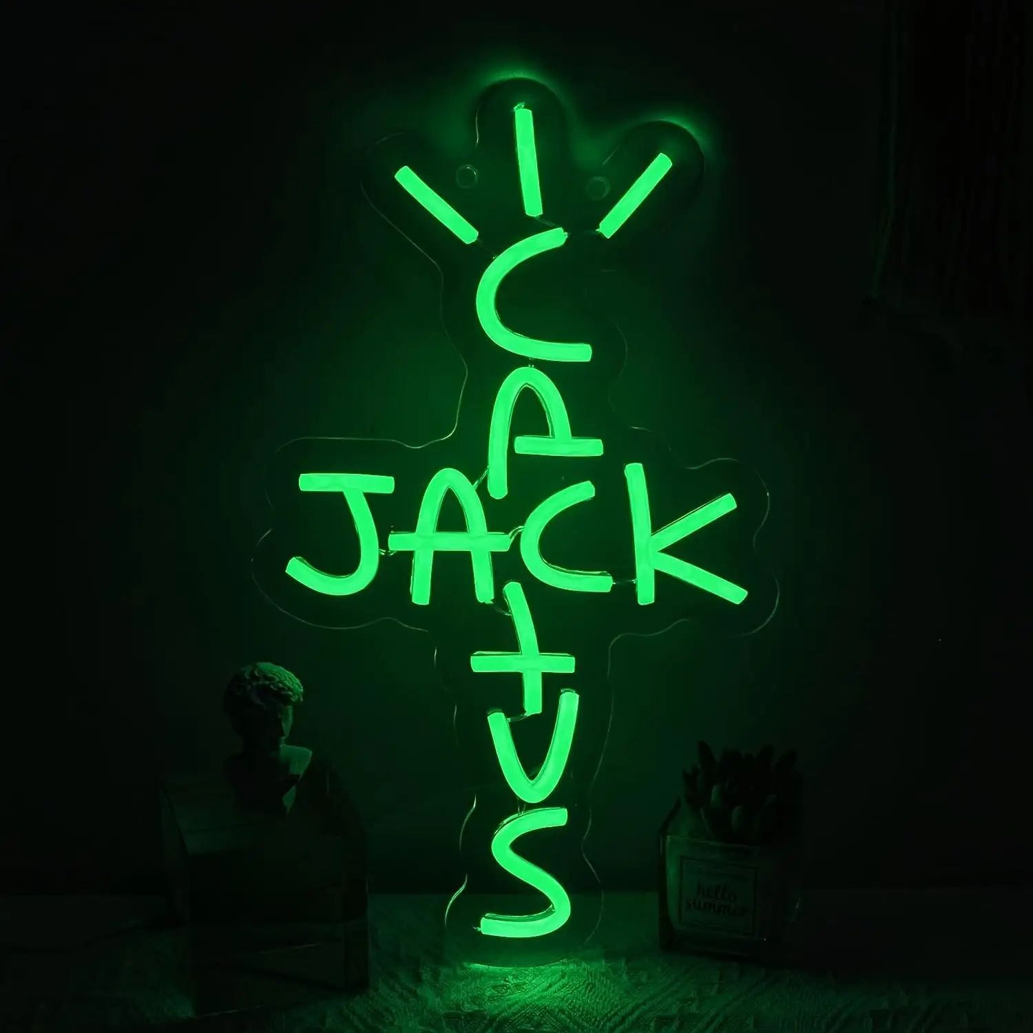 JackCactusNeon SignsforWallDecor NeonWallArtAcrylic LEDLightswithHangingChainLightUpSignsforBedroomDecorManCaveBarWedding Party