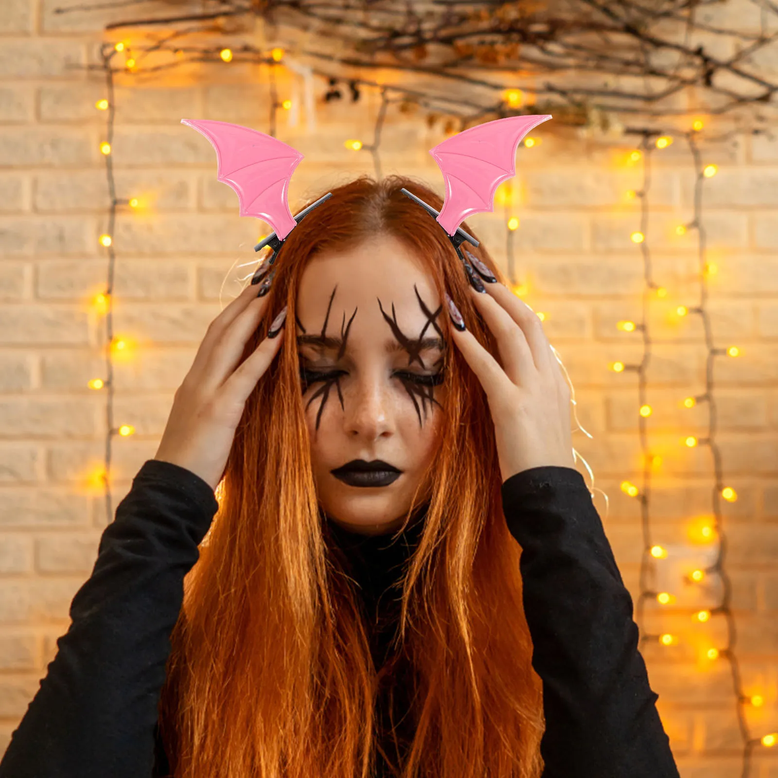 

8pcs Bat Hair Clips Halloween Wing Hairpin Kawaii Accessories Fabric Metal Durable Lightweight Fits Women Girls Costumes