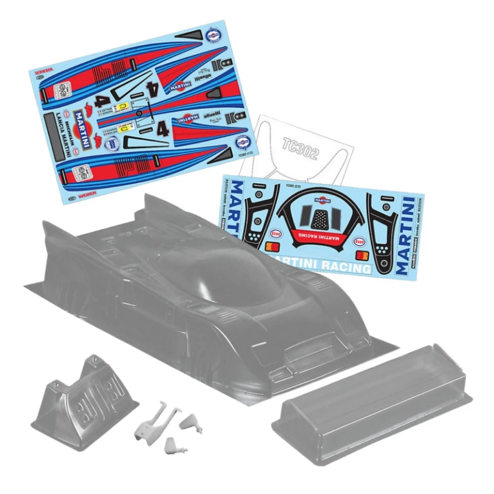 1/10 Lancia LC2 Lexan Body W/Rear Wing + Mirrors and Light Buckles fit Tamiya TT01/TT02 MST FMX 257mm Wheelbase