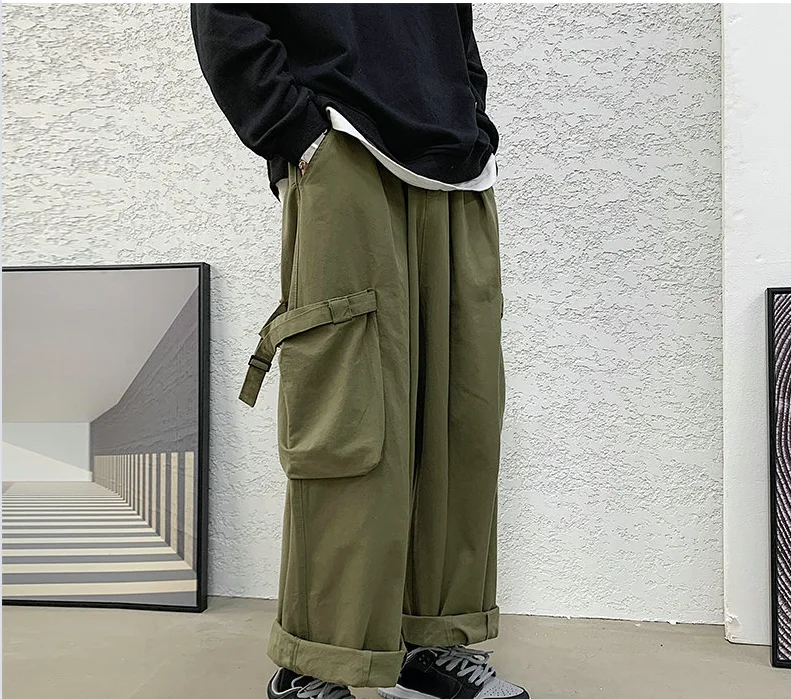 Men Cargo Pants Streetwear Hip Hop Casual Pants Oversized Overalls Cotton Trousers Harajuku Big Pocket Men Women Pants Fashion