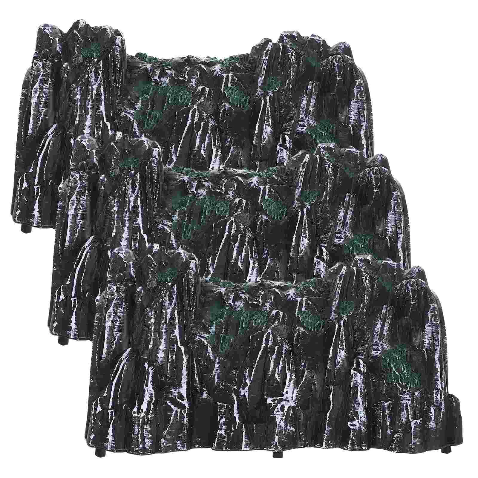 3pcs Simulation Cave Models Plastic Railway Train Tunnel Figurines Toys for Kids artificial cave scene model