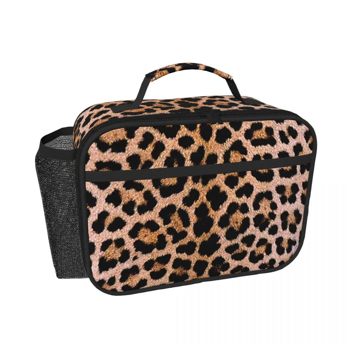 Cheetah Print Leopard Texture Print Insulated Lunch Bag for Women Kids Portable Food Boxes Thermal Lunch Box Tote
