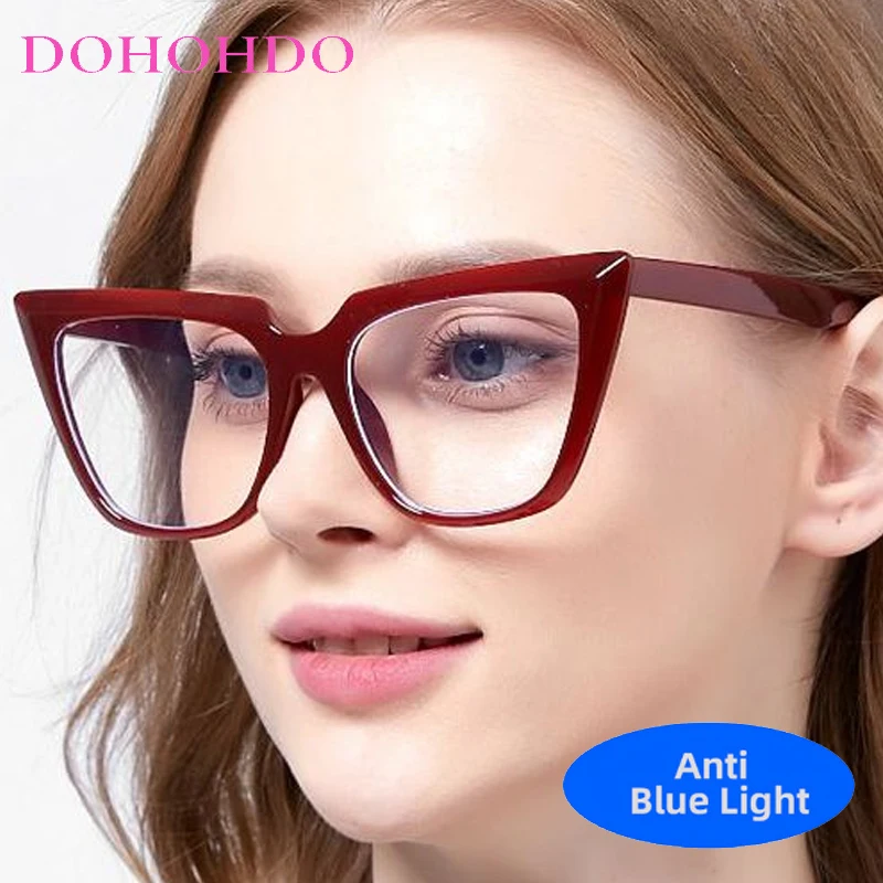 

Punk Trend Cat Eye Reading Optical Women's Glasses Brand Retro Design Men Anti-Blue Light Computer Office Work Eyeglasses Lentes