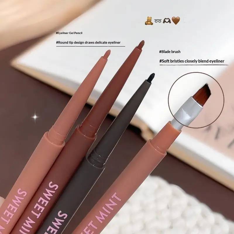 *Vegan Cruelty Free Waterproof Eyeliner Gel Pen Smudge Proof Long Lasting Built-In Brush for Sensitive Eyes Makeup